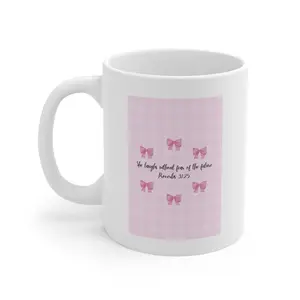 Charming Pink Gingham Mug, Inspirational Coffee Cup, Cute Gift for Her, Motivational Home Decor, Perfect for Birthdays, Mother's Day Drinkware, Cute Mug for her Washable Ceramic Reusable 11Oz Reuse