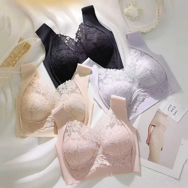 Women Solid Wireless Bralette, Adjustable Strap Push Up Bra, Soft Comfortable Breathable Lingerie for Daily Wear, Breathable Comfy Bra, Adjustable Bras, Everyday Bras Seamless Plunge Front deep v wing jelly underwear