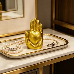Heart Guardian Hand Resin Statue, Luxury Style, Modern Home Decor, Options, Bedroom Desk Decor, Atmosphere Enhancer