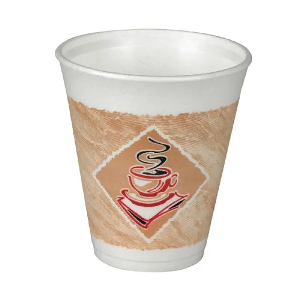 Dart DCC 12X16G Cafe G Foam Reusable Coffee Cups, 12 Oz Kitchen Drinkware for Hot-Cold Coffee & Beverages