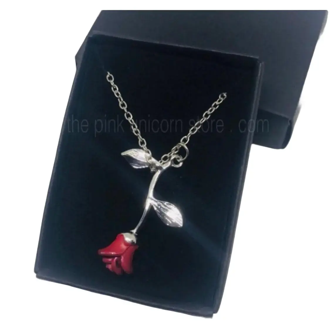 Red Tipped Rose Necklace - Perfect Gift for Women woman jewelry girlfriend accessory Charm Pendant match necklace colorful necklace