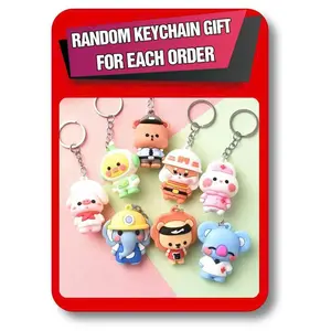 Random Cute Cartoon Keychain Blind Gift – Mini Animal Bag Charm, Phone Charm & Car Key Accessory, Surprise Gift for Kids Girls Boys