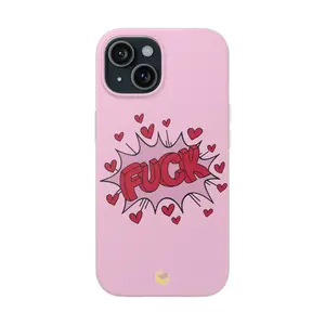 💖 Bold & Blunt Pink Love Bomb Phone Case – Sassy Heart Explosion Design