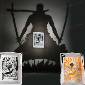 New Zoro Wall Lamp Figure Toy One Piece Anime Peripherals Kid The Phantom Thief Kaitou Kiddo Night Light Model Collection Toys