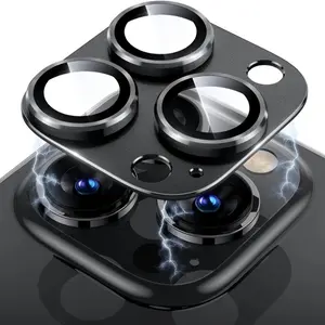 Full Coverage Tempered Glass Protective Camera Lens Protector For iPhone 17/17Air/17 Pro/17 Pro Max iPhone 11/12/13/14/15/16 Series Smartphone - Protects Your Camera Lens from Scratches and Cracks Accessories