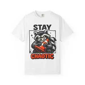 Stay Chaotic Raccoon T-Shirt | Mischievous Animal Graphic Tee unisex graphic