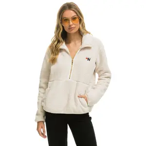 TEDDY UNISEX HALF ZIP JACKET - VINTAGE WHITE