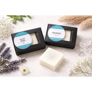 Crystal Wax Melts | Hand Poured Soy Blend | Real Crystal Inside | Meaning Card + Affirmation Card | Quiet Mind · Adored · Bundle