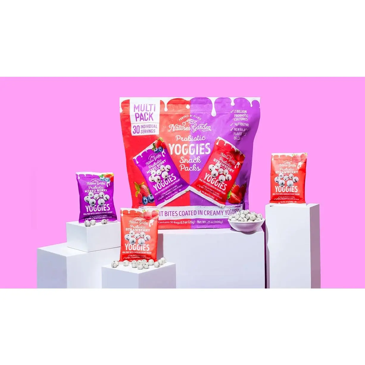 Nature's Garden Probiotic Mixed Berry/Strawberry Variety Yoggies - 30 count