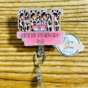 Certified Pharmacy Technician CPhT Pink Badge Reel