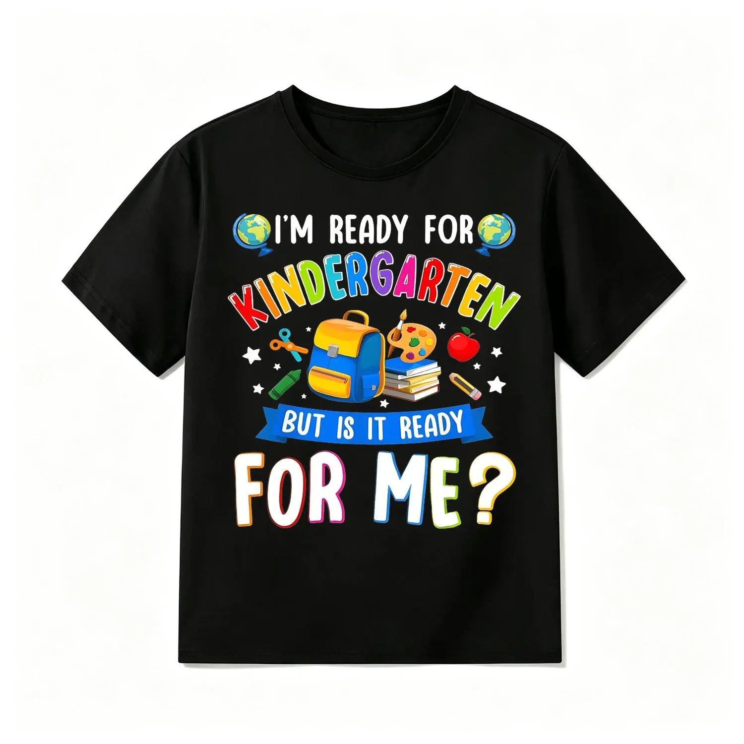 Boys' Crew Neck Short-Sleeve Breathable Casual Comfortable Bottoming T-Shirt, Kid’s Sportswear Multi-Size Schoolwear for First Day of Kindergarten, Ideal Gift
