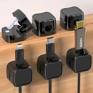 10 PCS Magnetic Cable Clips Cable Smooth Adjustable Cord Holder Under Desk Cable Management Wire Keeper Cable Organizer Holder