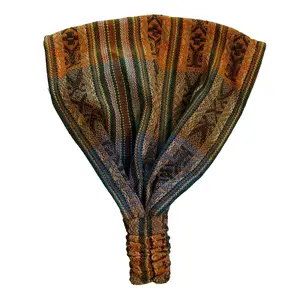 Wide Stretchy Hippie Headband - Orange Earthy