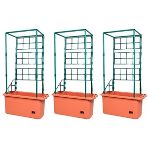 Hydrofarm 10 Gal Tomato Trellis Self Watering Grow System on Wheels (3 Pack)