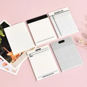 4pcs New Printed Post-It Notes Planner Set, Grid Sticky Notes & Semi-Transparent Waterproof Stickers, Daily Messages, Writing, Copying, Office Supplies