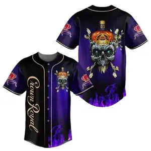 Crown Royal Skull Jersey, Crown Royal Whiskey Baseball Jersey, Crown Royal Lover Athletic Jersey, Alcohol Jersey Men, Gift For Him PZ9