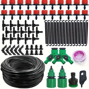 Adjustable Drip Irrigation Kit, Watering Kit for Lawn Care & Plant Watering, Watering & Irrigation Supplies for Home Garden, Garden Hose Connectors