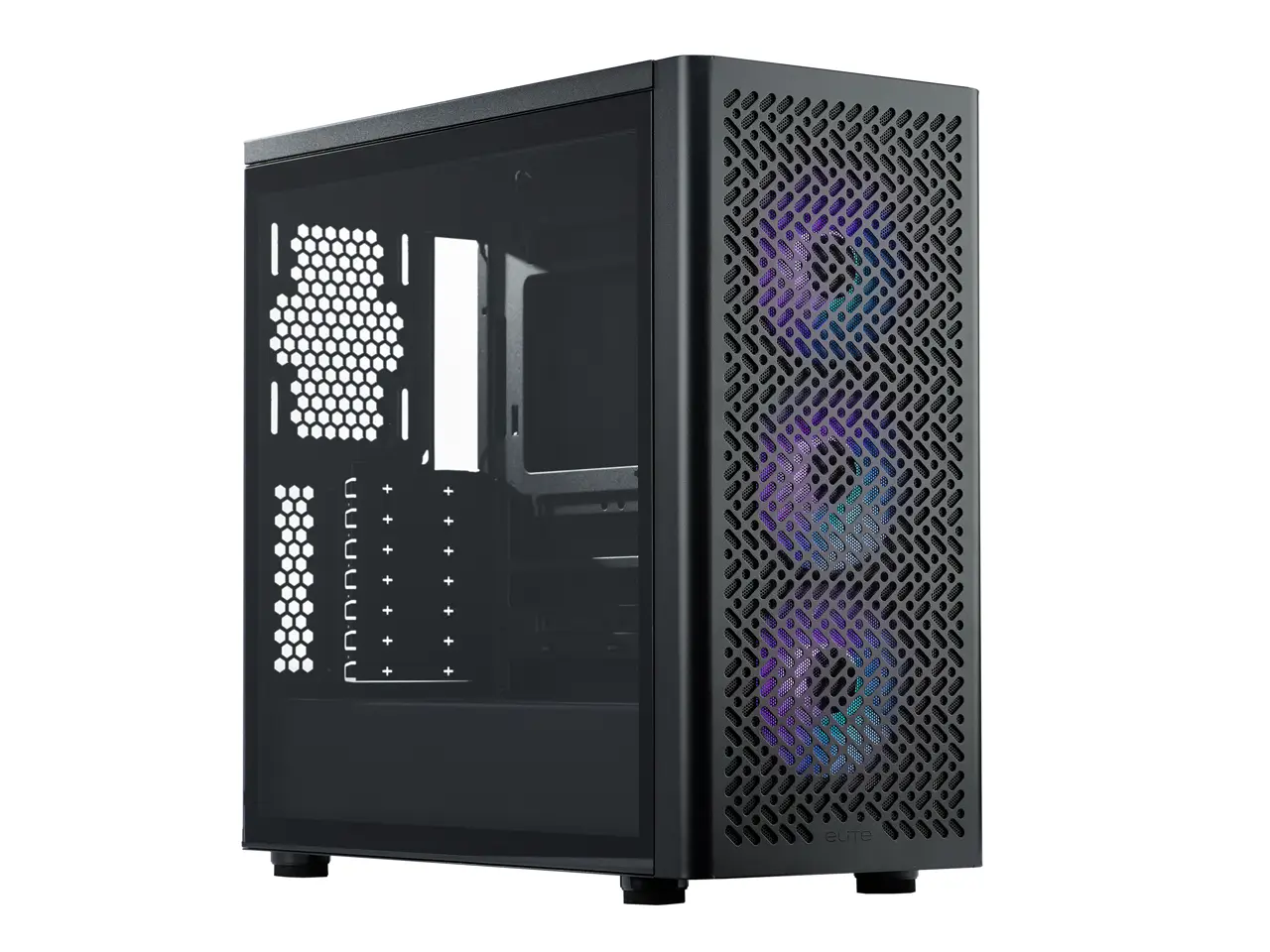Cooler Master Elite 502 ATX High Airflow Minimalist PC Case, 410mm GPU Max, Compatible RTX 5090|RX 7090 XT, 360mm AIO Max, Type C, Tempered Glass, Triple 120mm aRGB PWM Fan, Intakes Grill