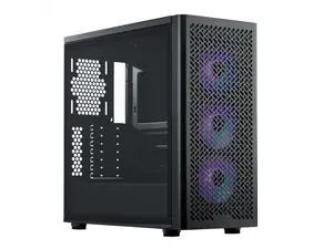 Cooler Master Elite 502 ATX High Airflow Minimalist PC Case, 410mm GPU Max, Compatible RTX 5090|RX 7090 XT, 360mm AIO Max, Type C, Tempered Glass, Triple 120mm aRGB PWM Fan, Intakes Grill