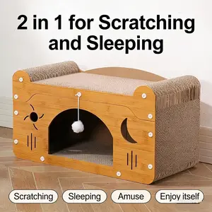 Extra-Large Cat Villa with Built-in Scratching Post and Bed: Durable, Lint-Free, Scratching Post, Wall-Mounted