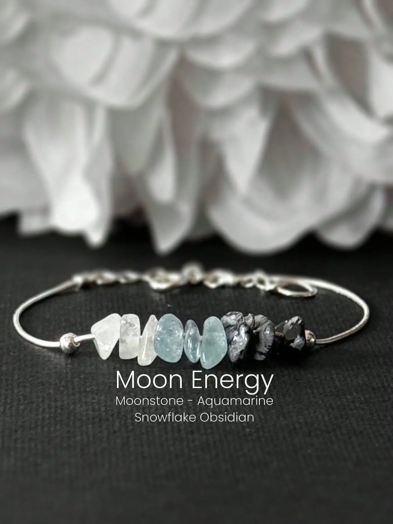 1 pc Moon Energy Bracelet Raw Crystal Moonstone Crystals For Intuitive Healing Manifestations Perfect Gift For Women, Ins Style Design, Suitable For Daily Wear, Gift For Friends, Family, Couples, Birthday And Holiday, Beautiful bracelets