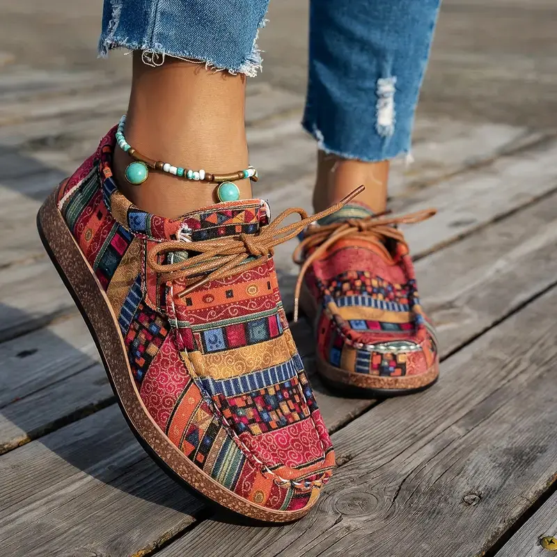 Women’s Plus Size Slip On Canvas Shoes Flat Elastic Band Loafers Casual Lazy Sneakers