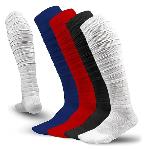 Soccer Socks for Men Women, Stretchy Compression Athletic Football Socks, Non‑Slip Grip Knee High Tube Socks for Sports Training Athletic Tight Socks