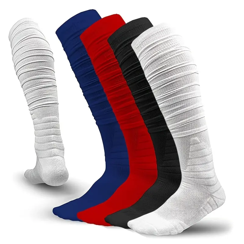 Soccer Socks for Men Women, Stretchy Compression Athletic Football Socks, Non‑Slip Grip Knee High Tube Socks for Sports Training Athletic Tight Socks