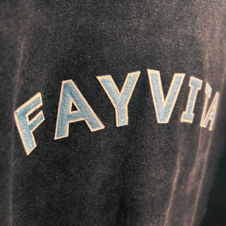 Vintage Light Blue Patched Fay Vita Oversized Hoodie