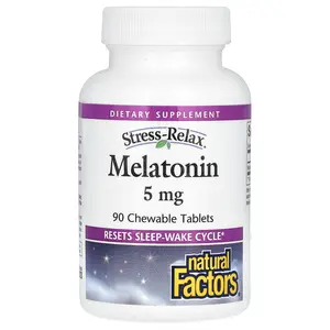 Natural Factors Stress-Relax®, Melatonin, 5 mg, 90 Chewable Tablets