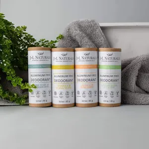 J&L Naturals Extra-Strength Deodorant Bundle 4-Pack Aluminum-Free Vegan Plant-Based Ingredients Unscented & Scented Options 3.0 oz Each