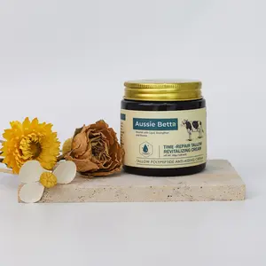 Aussie Betta Time-Repair Tallow Revitalizing Cream for Deep Wrinkles & Dry Skin Intense Overnight Moisturizer with Peptides & Shea Butter Soothes Sensitive & Mature Skin