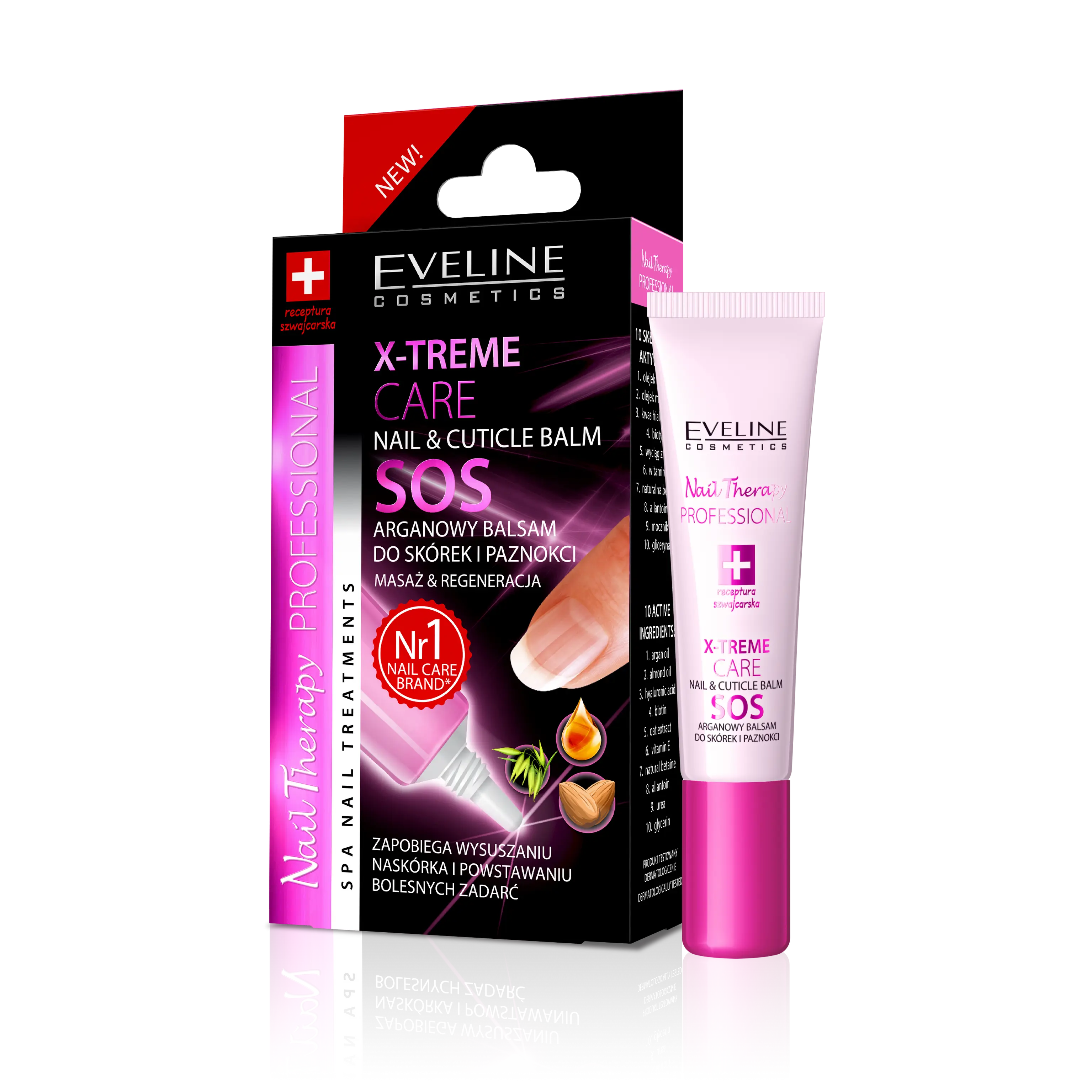 Eveline Cosmetics X-Treme Care Argan Oil Nail & Cuticles Balm SOS Moisturizing Cream Nail Care