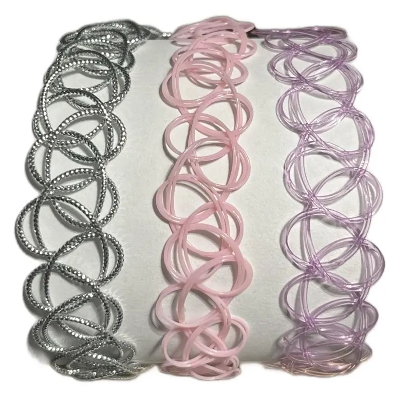 Choker Necklaces 3-Pack, Pastel Geometric Plastic Jewelry Set, Durable & Adjustable Chains for Layering Outfits and Daily Wear, No Pendant, Comfortable And Durable, Variety Pack, Adjustable Lengths, Modern, Bold Statement Pieces, Casual
