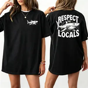 Respect The Sharks T-shirt | Surfing Tee | Save The Shark Shirt | Back Printing | Protect The Ocean Shirt | Beach Shirt