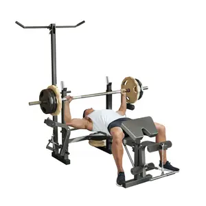 GARVEE Weight Bench for Home Gym, Multi-Function Bench Press Set with Preacher Curl Pad & Chest Fly,  Leg Extension and Leg Curl, Lat Pulldown,  Full Body Strength Trainer Equipment