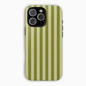 OLIVE STRIPES iPhone Case, Green Striped Design for Iphone 16 15 14 13 12 11 Pro Max Xr Aesthetic Teen Case, Phone Cover