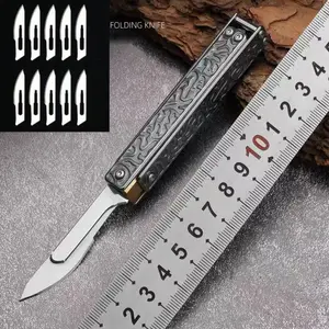 Creative Rotating Folding Craft Knife Sharp Paper Cutter Portable Fast Shipping Small Knife Stainless Steel Multi-Functional Foldable Blade Replaceable