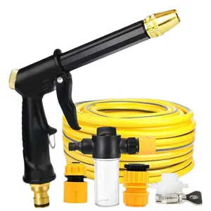 Car Wash Water Gun Hose Set, Expandable Garden Sprayer Nozzle Kit, 5 Meter Soft Tube, Easy Storage, Convenient Spray Nozzle, Dual Use for Car & Home Cleaning