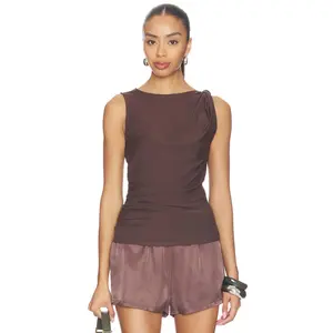 Veronica Beard Otessa Top in Dark Mocha