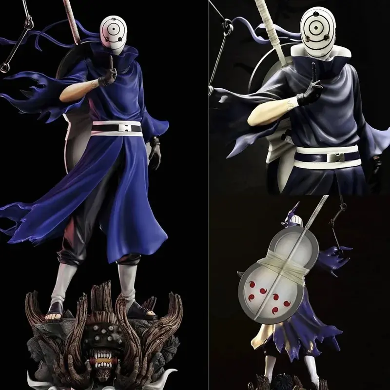 Naruto Anime Uchiha Obito Double-Headed 22cm Plastic Collectible Action Figure - Figurines for Collectors, Desktop Decoration, Birthday Gift with Extra Discount, Free Coupon, Regular Cleaning Tip, Collectibles