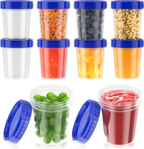 10 pack 4oz Salad Dressing Container to Go - Small Containers with Lids Leakproof Condiment Containers with Screw Lids Reusable Stackable Plastic