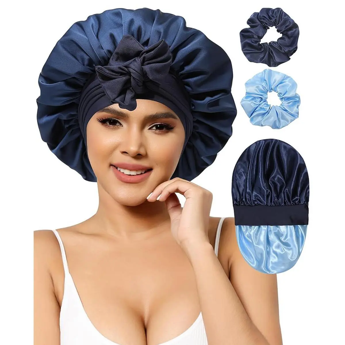 Blue Bonnet +  2Pcs Scrunchies