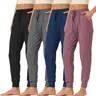 4 Pack High-Waisted Joggers for Women - Stretchy Casual Sweatpants with Pockets, Lightweight Comfy Lounge Pants for Workout, Travel & Everyday Wear