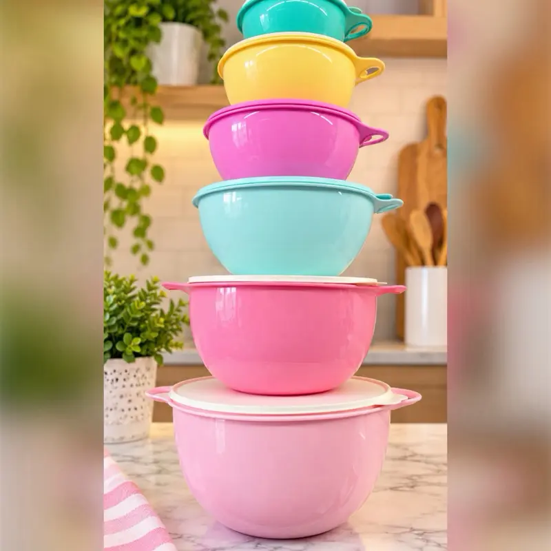 6-Piece Torre Thasta Tupperware Multi Bowl Food Storage Set - User-Friendly Vegetable & Fruit Storage Containers for Beginner Daily Kitchen Use