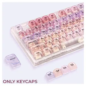 XVX Candy Keycaps Pastel Gradient Translucent MOA Profile Keycaps 125-Key PC Shine-Through Keycap Set（only keycap, not include a keyboard）