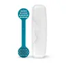 RADIUS Plastic Tongue Scraper - 2-in-1 Scrape+Brush Duo, Antimicrobial Brush, Gentle Microridge Scraper for Effective Oral Cleansing