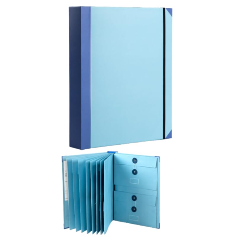 Important Document Organizer- Binder with Labels, Folders for Documents,File Folder Organizer with Pockets for Desk, Accordion Expanding File Folder for Home Office, Portfolio Binder for School and Medical Records(Blue&Pink&Yellow)