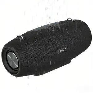 Outdoor Bluetooth Speaker ZEALOT, 60W HIFI Stereo Sound, IPX6 Waterproof, 144000mAh Extended Battery, Shoulder Strap, Multi-Play Modes, Perfect for Camping, Gym, Party & Home Entertainment.