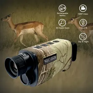 Adult Infrared Night Vision Glasses, Monocular Night Vision Scope, 8x Zoom Camera, Adjustable Brightness for Hunting and Camping